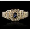 Image 1 : 14KT Yellow Gold 0.10ct Sapphire and Diamond Ring