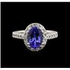 Image 1 : 2.10ct Tanzanite and Diamond Ring - 14KT White Gold