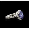 Image 2 : 2.10ct Tanzanite and Diamond Ring - 14KT White Gold