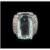 Image 1 : 14KT White Gold 7.61ct Aquamarine and Diamond Ring