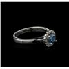 Image 2 : 0.84ctw Blue Diamond Ring - 14KT White Gold