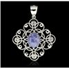 Image 1 : SILVER 3.90ct Tanzanite and White Topaz Pendant