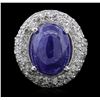 Image 1 : 14KT White Gold 8.71ct Tanzanite and Diamond Ring