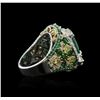 Image 3 : Two-Tone GIA Certified 10.34ctw Emerald and Diamond Ring