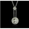 Image 1 : 18KT White Gold 0.34ctw Diamond Pendant With Chain