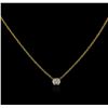 Image 2 : 14KT Yellow Gold 0.09ct Diamond Solitaire Necklace