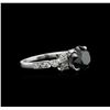 Image 2 : 3.51ctw Black Diamond Ring - 18KT White Gold