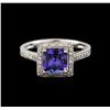Image 1 : 14KT White Gold 1.40ct Tanzanite and Diamond Ring