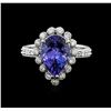 Image 1 : 14KT White Gold 3.73ct Tanzanite and Diamond Ring