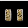 Image 1 : 3.38ctw Fancy Yellow Diamond Earrings - 14KT Two-Tone Gold