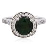 Image 1 : 14KT White Gold 1.83ct Green Tourmaline and Diamond Ring