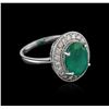 Image 2 : 14KT White Gold 2.87ct Emerald and Diamond Ring