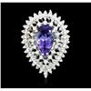 Image 1 : 14KT White Gold 4.96ct Tanzanite and Diamond Ring