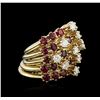 Image 2 : 14KT Yellow Gold 5.98ctw Ruby and Diamond Ring