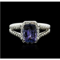 14KT White Gold 2.08ct Tanzanite and Diamond Ring