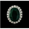 Image 1 : 14KT White Gold 11.46ct Emerald and Diamond Ring
