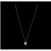 Image 2 : 14KT Two-Tone Gold 0.05ctw Diamond Pendant With Chain