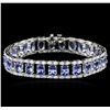 Image 1 : 14KT White Gold 17.64ctw Tanzanite and Diamond Bracelet