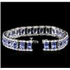 Image 3 : 14KT White Gold 17.64ctw Tanzanite and Diamond Bracelet