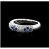 Image 2 : 18KT White Gold 0.50ctw Sapphire and Diamond Ring