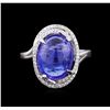 Image 1 : 18KT White Gold 7.39ct Tanzanite and Diamond Ring