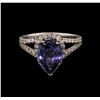 Image 1 : 2.57ct Tanzanite and Diamond Ring - 14KT White Gold