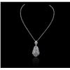 Image 1 : 14KT White Gold 6.92ctw Diamond Pendant with Chain