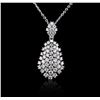 Image 2 : 14KT White Gold 6.92ctw Diamond Pendant with Chain