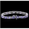 Image 2 : 14KT White Gold 13.19ctw Tanzanite and Diamond Bracelet
