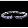 Image 3 : 14KT White Gold 13.19ctw Tanzanite and Diamond Bracelet