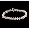 Image 1 : 14KT White Gold 3.87ctw Diamond Tennis Bracelet