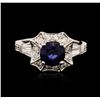 Image 1 : 14KT White Gold 1.84ct Sapphire and Diamond Ring