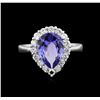 Image 1 : 2.33ct Tanzanite and Diamond Ring - 14KT White Gold