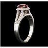 Image 3 : 14KT White Gold 1.56ct Orange Sapphire and Diamond Ring