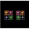 Image 1 : 14KT White Gold 4.00ctw Multicolor Sapphire and Diamond Earrings
