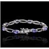 Image 2 : 14KT White Gold 6.24ctw Tanzanite and Diamond Bracelet