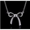 Image 1 : 14KT White Gold Bow Necklace