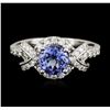 Image 1 : 14KT White Gold 1.25ct Tanzanite and Diamond Ring