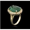 Image 3 : 14KT Yellow Gold 9.11ct Emerald and Diamond Ring