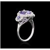Image 3 : 14KT White Gold 3.07ct Tanzanite, Sapphire and Diamond Ring