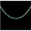 Image 2 : 14KT White Gold 23.00ctw Emerald and Diamond Necklace