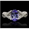Image 1 : 14KT White Gold 1.93ct Tanzanite and Diamond Ring