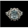 Image 1 : 2.17ct Aquamarine Solitaire Ring - Sterling Silver