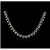Image 2 : 14KT White Gold 10.75ctw Diamond Necklace