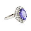 Image 2 : 14KT White Gold 3.77ct Tanzanite and Diamond Ring