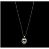 Image 2 : 14KT White Gold 9.09ct Aquamarine, Emerald and Diamond Pendant With Chain
