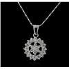 Image 1 : 14KT White Gold 0.71ctw Diamond Pendant With Chain