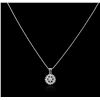 Image 2 : 14KT White Gold 0.71ctw Diamond Pendant With Chain