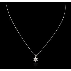 14KT White Gold 0.80ctw Diamond Pendant With Chain