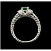 Image 3 : 14KT White Gold 0.75ct Emerald and Diamond Ring